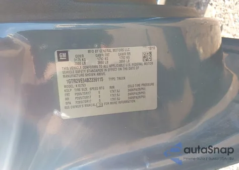 2011 GMC Sierra 1500 Sle z USA, uszkodzony, nr VIN 1GTR2VE34BZ239115